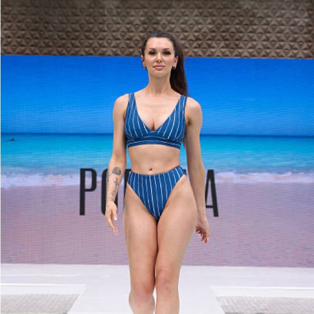 Marie Blue Striped Women's Bikini Brief